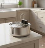 Wireless Water Fountain - Stainless Steel